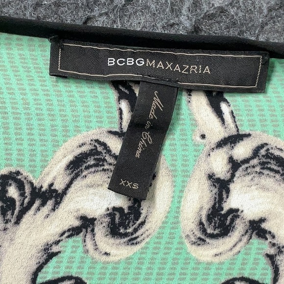 BCBGMAXAZRIA Mint Green Medallion Print Dress Women’s Size XXS 00 0 - Picture 5 of 7